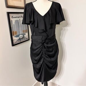 Miss Sixty Black Ruched Sheath Dress SZ 12